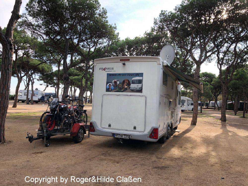 Narbonne Plage nach El Ejido 4 Wohnmobilstellplatz Area 340 in Roda de Berà