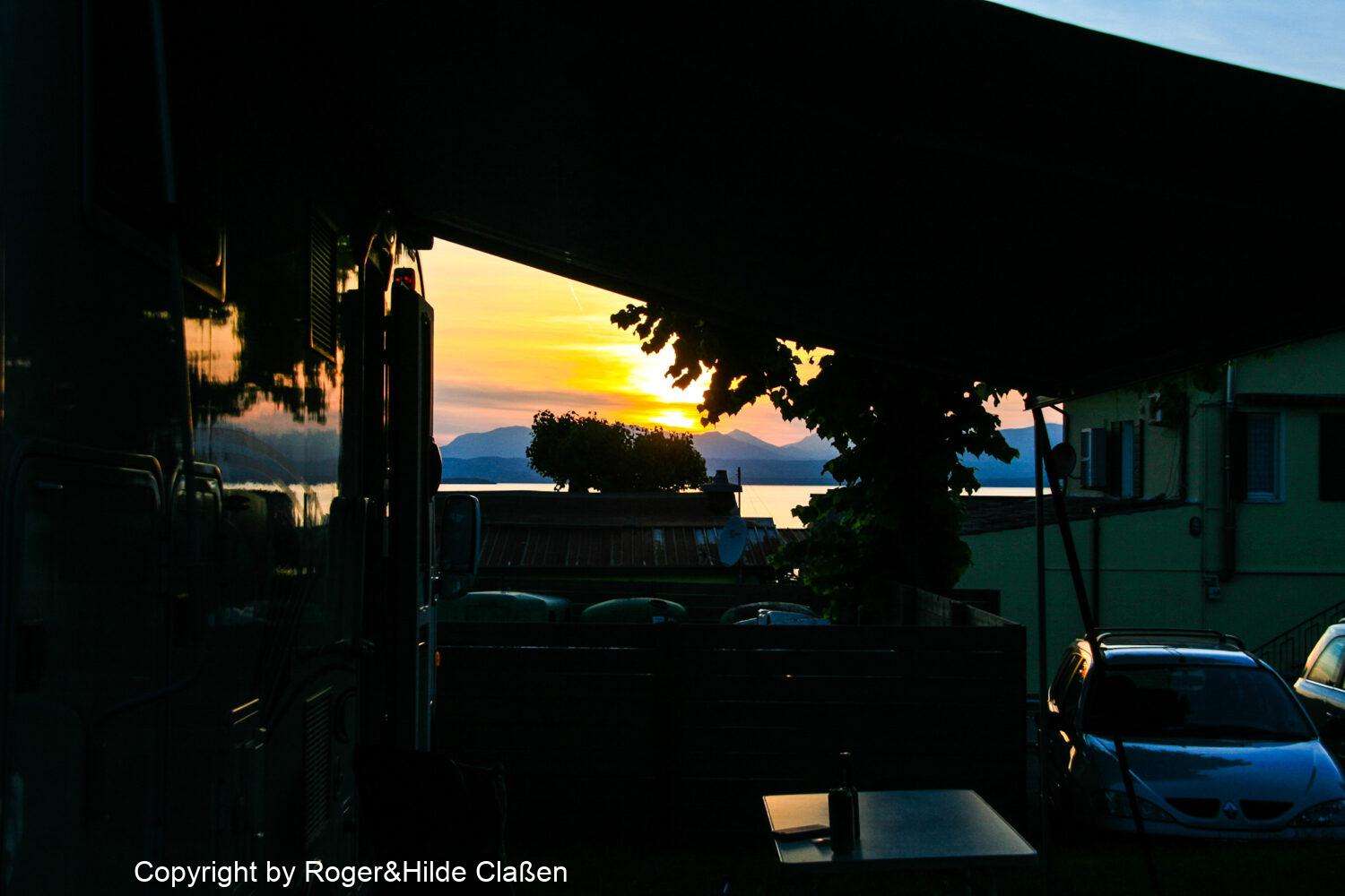 Lazise, Füssen, Buchholz 5 Wohnmobil- Sonnenuntergang am Gardasee