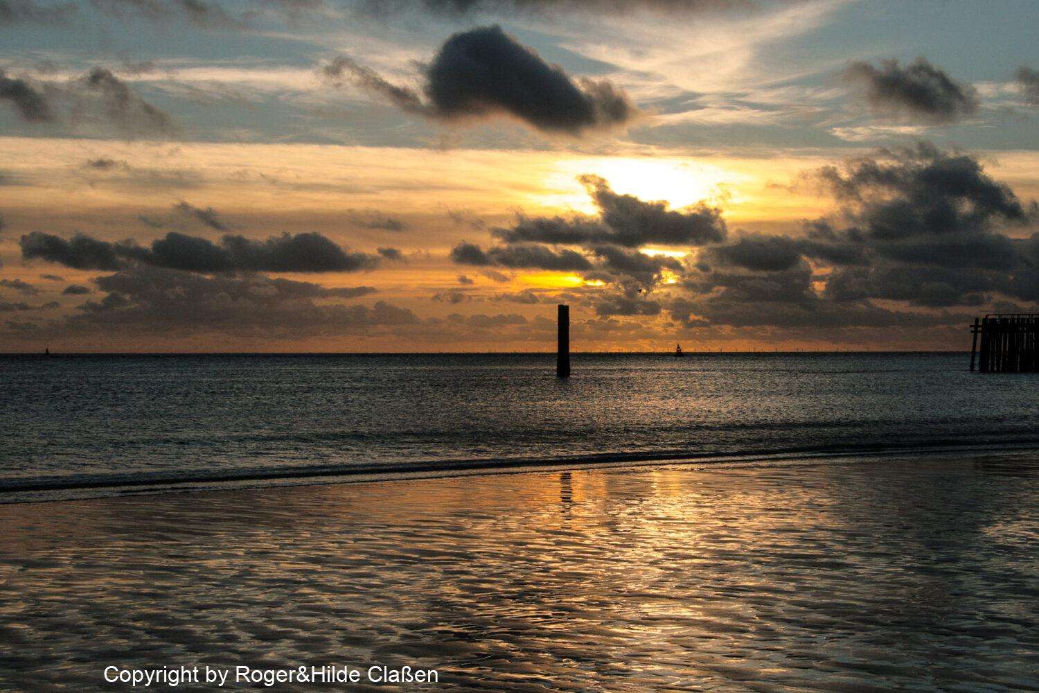 Westkapelle und Lahnstein. 9 Ein wunderschöner Sonnenuntergang an der Schelde bei Westkapelle