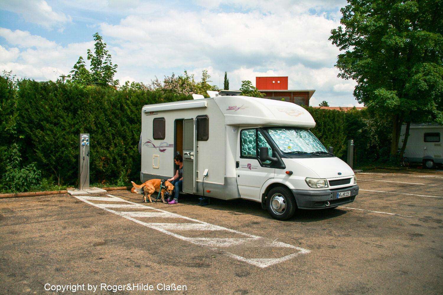 Von Trier über Metz nach Dijon 24 Unser Rimor - Wohnmobilstellplatz in Dijon