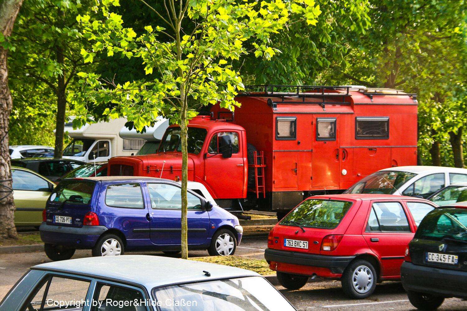 Von Trier über Metz nach Dijon 7 Der Parkplatz vor dem Campingplatz