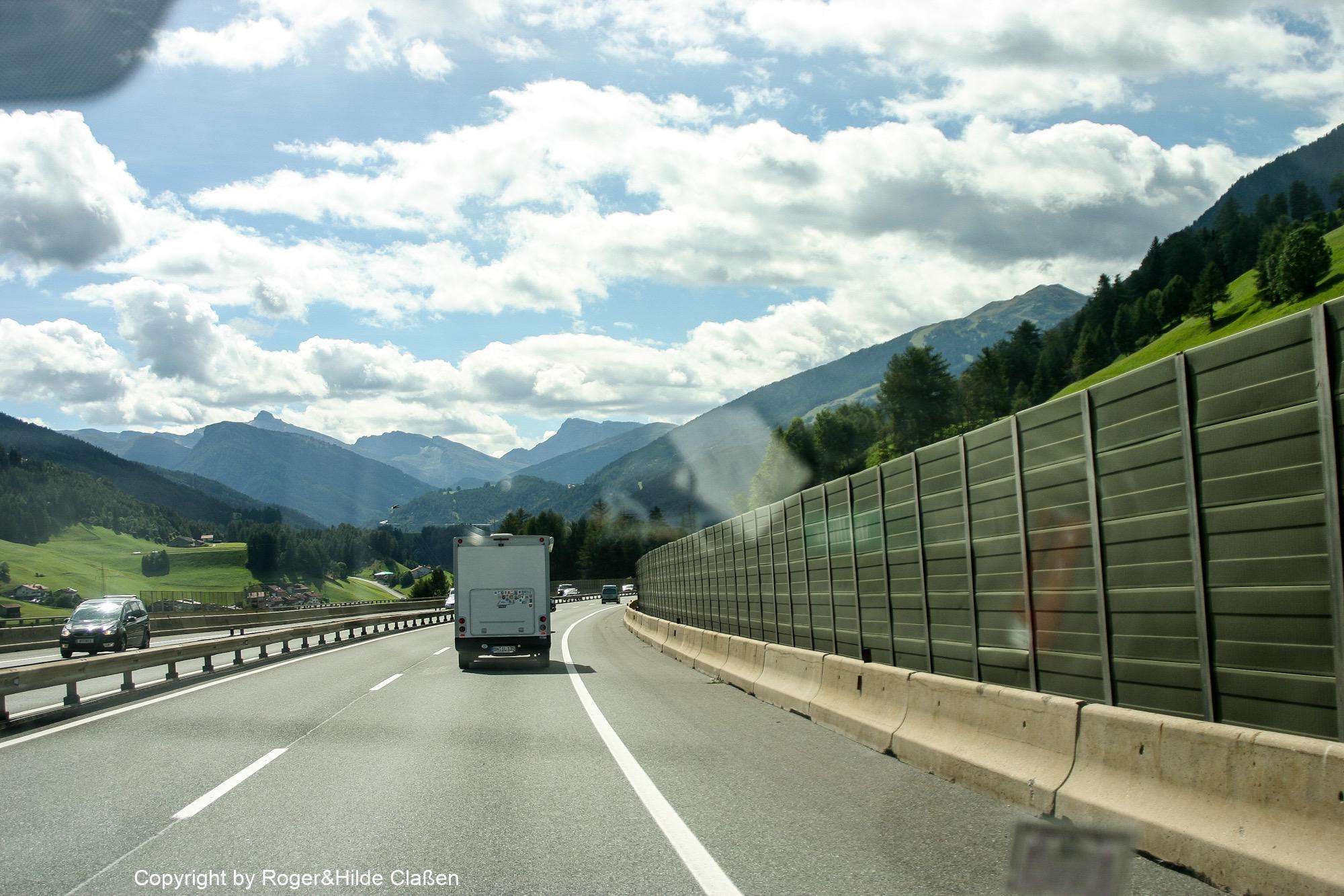 Auf def Brennerautobahn nach Italien
