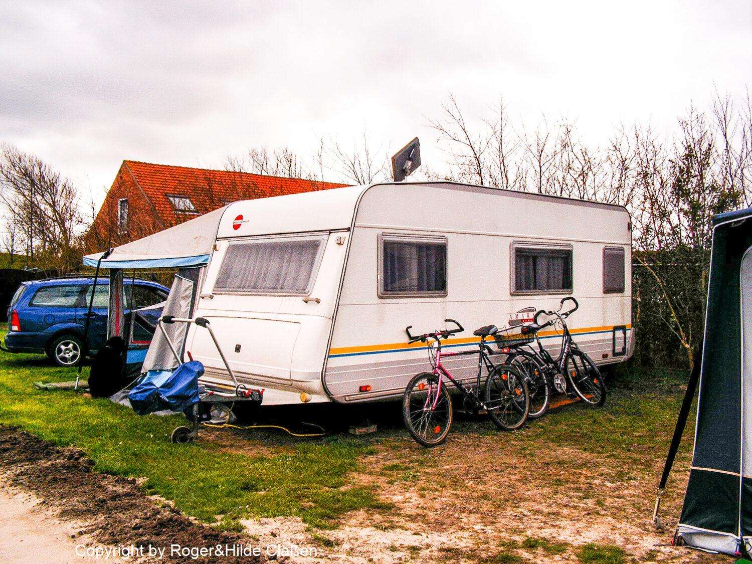 Hochzeitsreise nach Rügen 4 Unser Wohnwagen auf dem Saisonplatz auf dem Campingplatz in Westkapelle